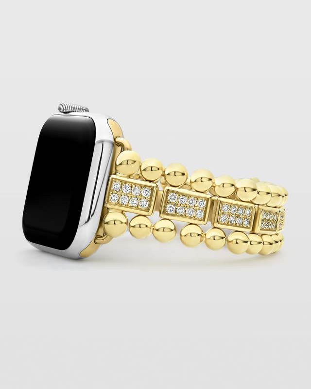Smart Caviar 18k Gold Diamond Apple Watch Bracelet, 38-44